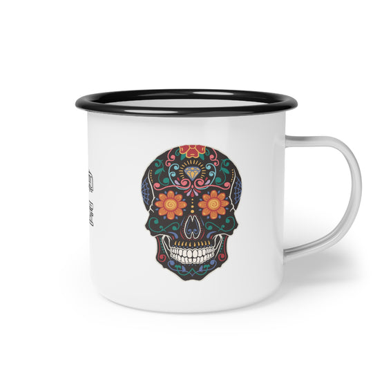 Forty Winks Coffee Enamel Camp Cup – Black Skull