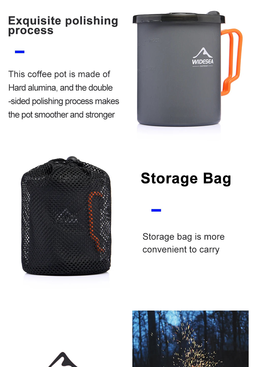 0.75L/33oz French Press Coffee Pot And Cup For Camping/Hiking