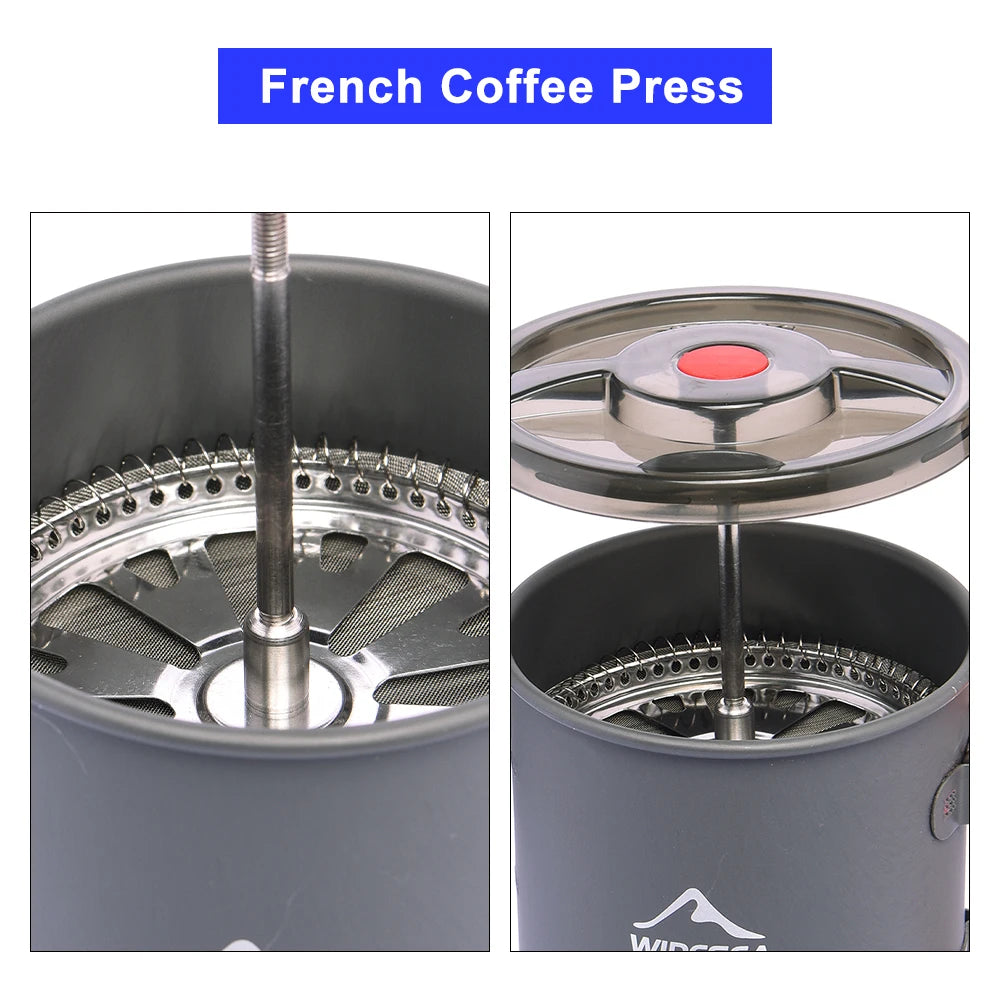 0.75L/33oz French Press Coffee Pot And Cup For Camping/Hiking
