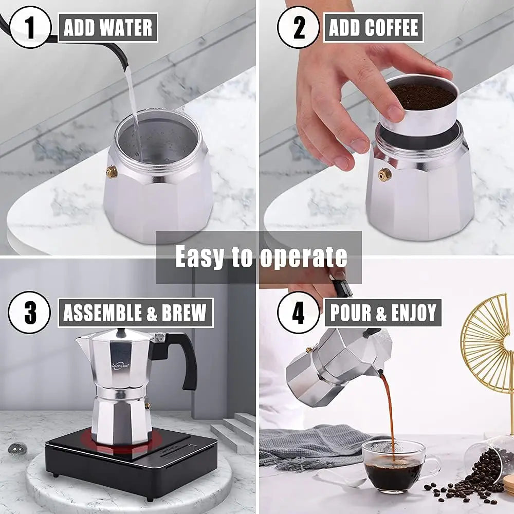 Mocha Stovetop Percolator Espresso Maker