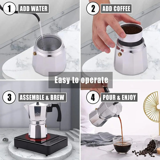 Mocha Stovetop Percolator Espresso Maker