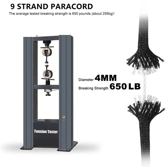 9-Core 650lb Paracord 5/15/31m 4mm Diameter.