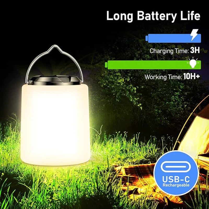 Built-in Battery USB Rechargeable LED Camping Hanging Lantern