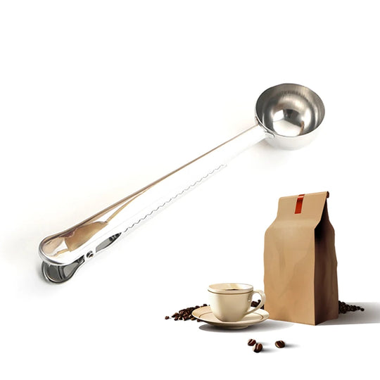 Multifunction Stainless Steel Coffee Scoop With Bag Clip