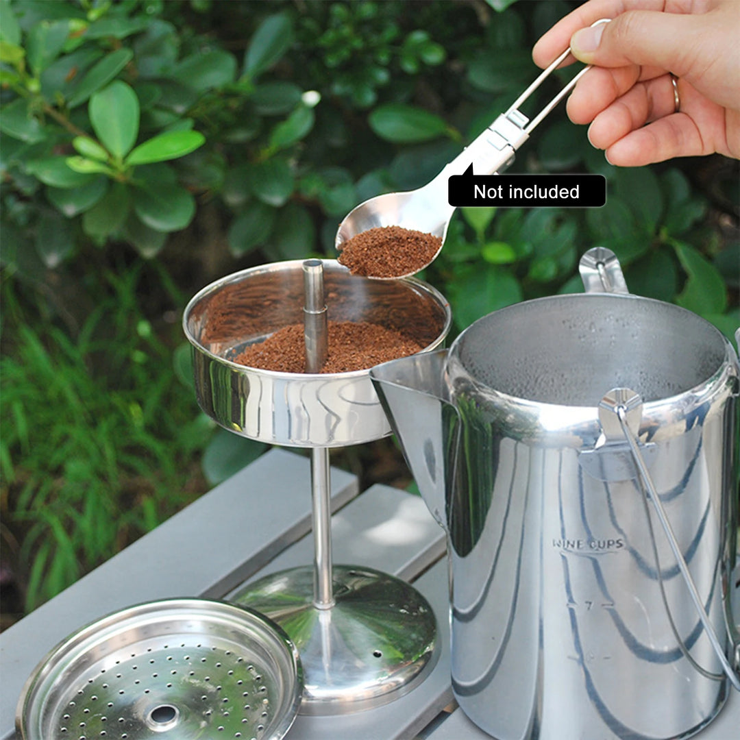 1.2L / 40 Oz Outdoor 9 Cup Stainless Steel Percolator Coffee Pot