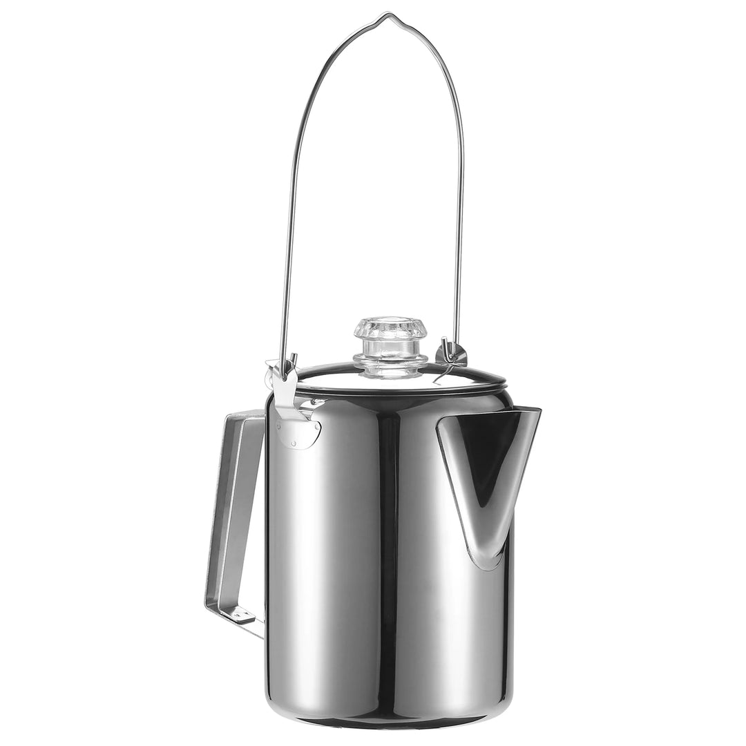 1.2L / 40 Oz Outdoor 9 Cup Stainless Steel Percolator Coffee Pot