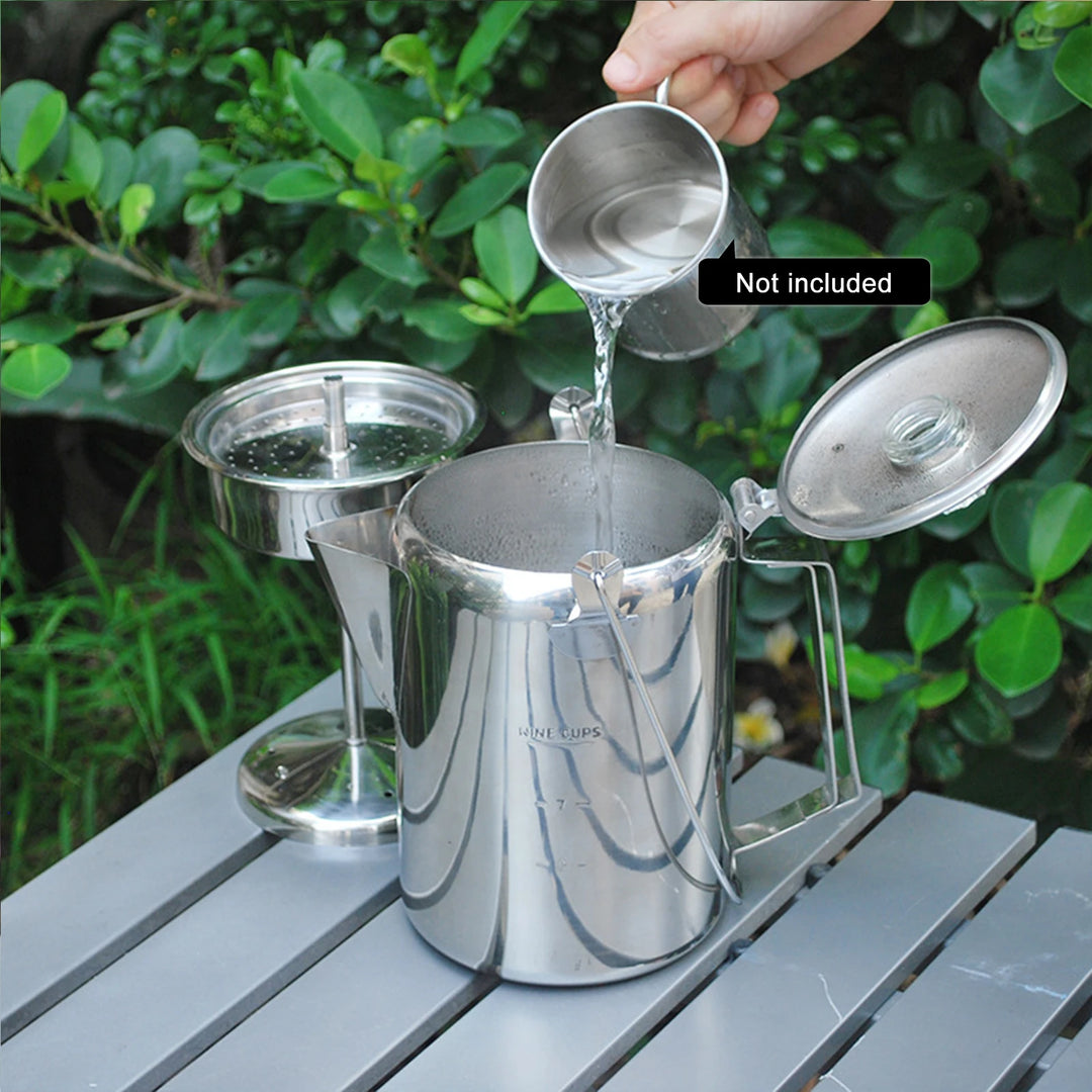 1.2L / 40 Oz Outdoor 9 Cup Stainless Steel Percolator Coffee Pot