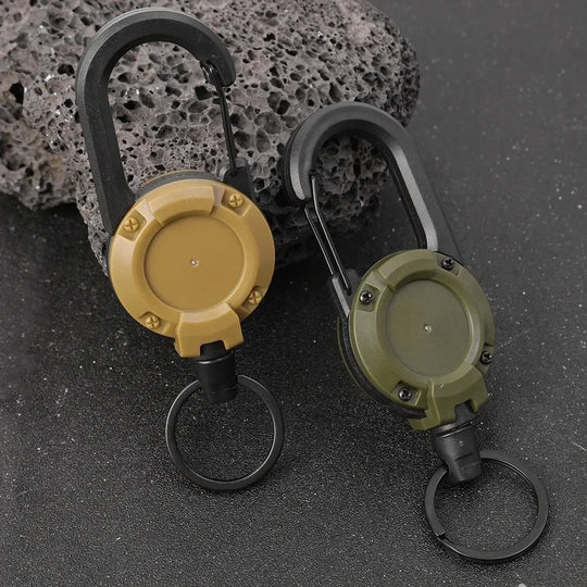 Retractable Heavy Duty Wire Rope Key Chain Pull Reel Carabiner