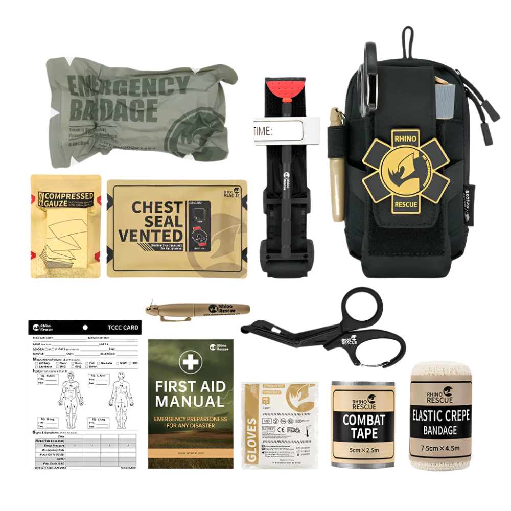 Rhino Rescue EDC Pouch First Aid Kit For Camping Hiking