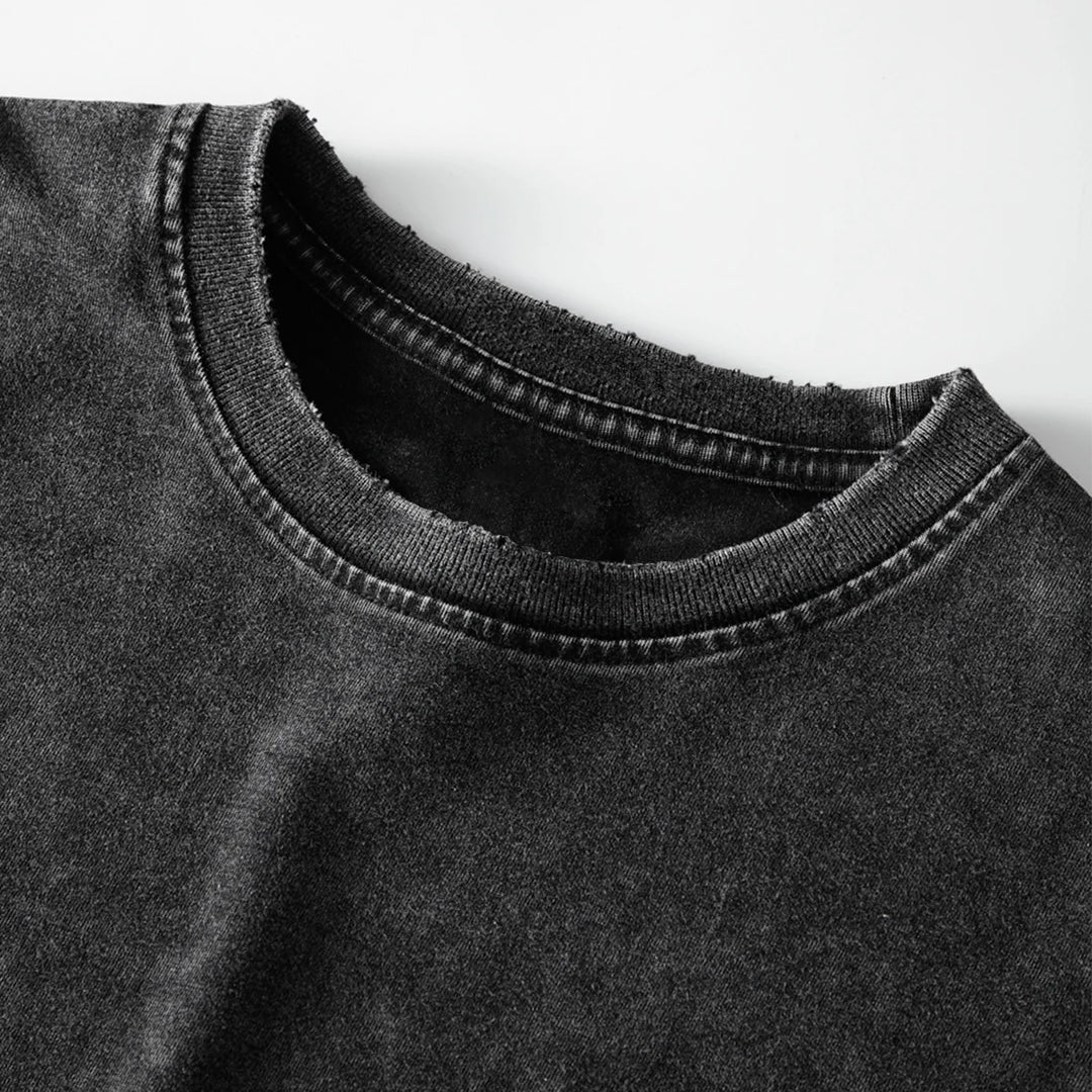 Distressed Crop Top - Black