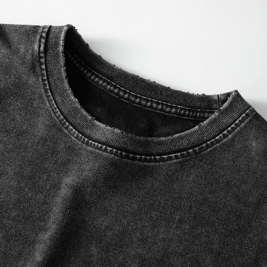 Distressed Crop Top - Black